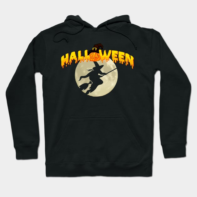 Halloween, witch flying Hoodie by magamarcas
